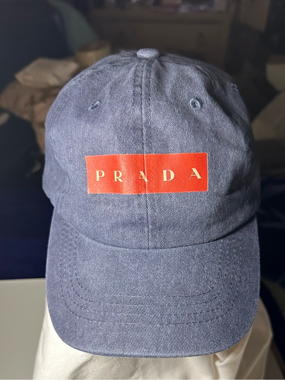 Designer Inspired Baseball Hat in Gray with Red Accent NWOT